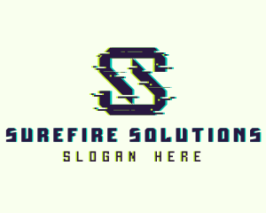 Glitch Gaming Letter S logo design