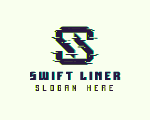 Glitch Gaming Letter S logo design