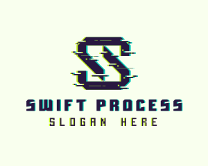 Glitch Gaming Letter S logo design