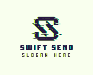 Glitch Gaming Letter S logo design