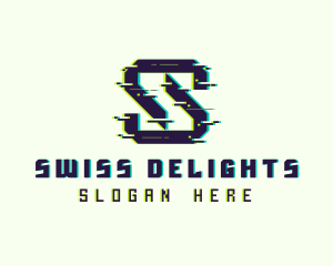 Glitch Gaming Letter S logo design