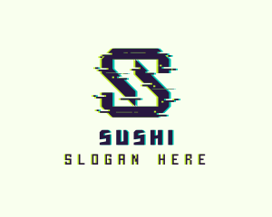 Glitch Gaming Letter S logo design