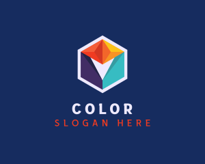 Multicolor Geometric Cube Logo