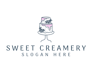 Wedding Cake Dessert logo design