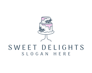 Wedding Cake Dessert logo design