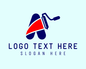 Painter - Paint Roller Letter A logo design