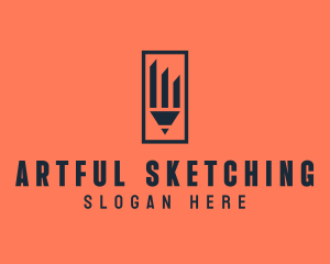 Sketching - Pencil Writing Education logo design