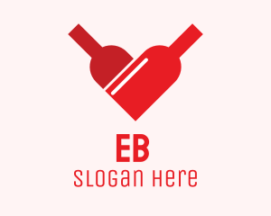 Wine Bottle Heart  Logo
