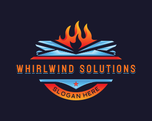 Whirlwind - Fire Ice Ventilation logo design