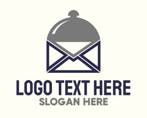 Online Reservation - Food Cloche Mail Envelope logo design