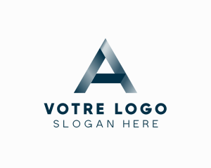 Personal - Metallic Ribbon Letter A logo design