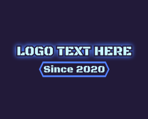 Stencil - Army Blue Glow Text logo design