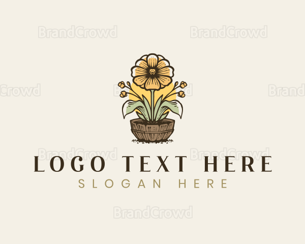 Flower Pot Gardening Logo