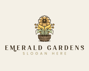 Flower Pot Gardening logo design