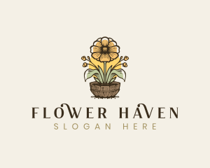 Flower Pot Gardening logo design