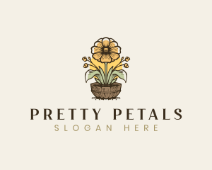 Flower Pot Gardening logo design