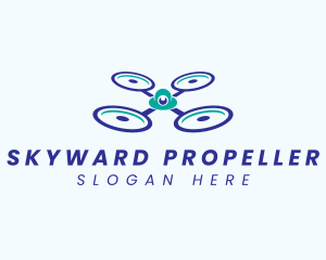 Flying Propeller Drone logo design