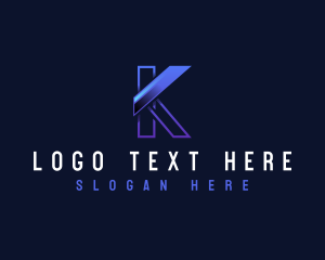 Application - Cyber Tech Letter K logo design