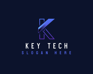 Cyber Tech Letter K logo design