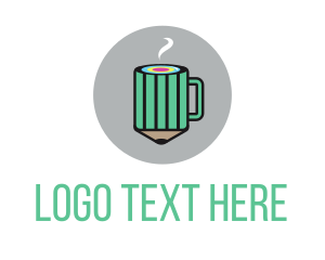 Office - Creative Pencil Coffee logo design