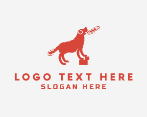 K9 - Labrador Dog Frisbee logo design