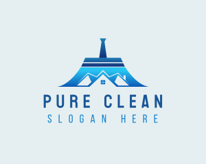 House Cleaning Broom logo design