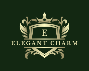 Elegant Crown Shield logo design