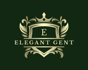 Elegant Crown Shield logo design