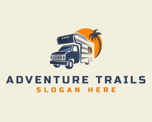 Camper Van Travel Transportation logo design