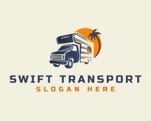 Camper Van Travel Transportation logo design