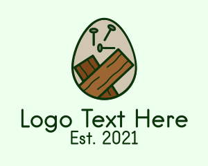 Wood - Woodworking Carpenter Egg logo design