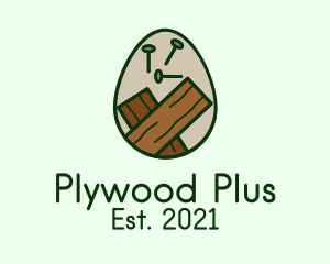 Plywood - Woodworking Carpenter Egg logo design