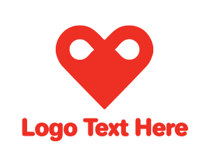 Shape - Red Infinity Heart logo design