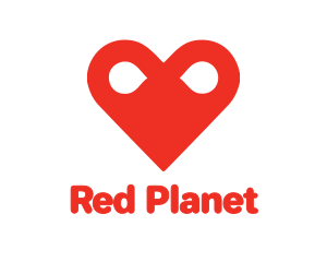 Red Infinity Heart  logo design