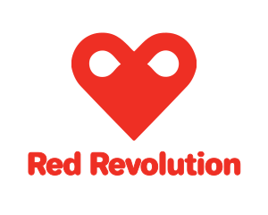 Red Infinity Heart  logo design