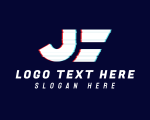 Glitch - Glitchy Letter J Tech logo design