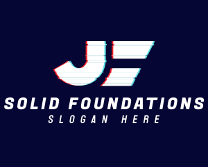 Video Game - Glitchy Letter J Tech logo design