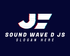 Static - Glitchy Letter J Tech logo design