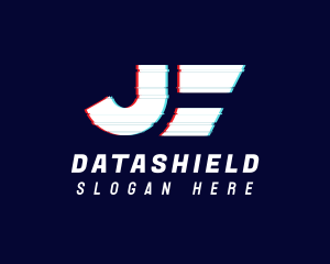 Cyber Space - Glitchy Letter J Tech logo design