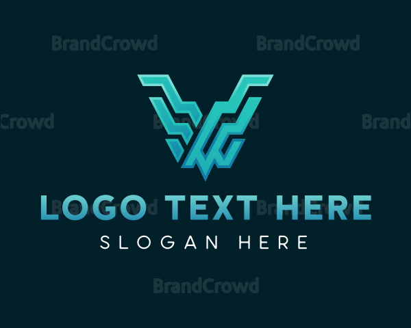 Geometric Company Letter V Logo