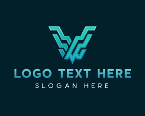 Geometric Company Letter V Logo