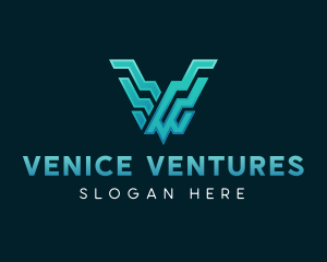 Geometric Company Letter V logo design