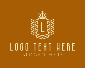 Shield - Crown Jewelry Wreath logo design