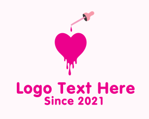 Dating Community - Medicine Dropper Heart logo design