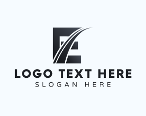 Monochrome - Express Forwarding Letter E logo design