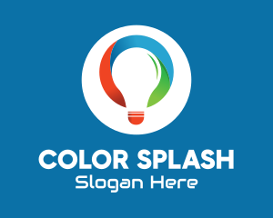 Multicolor Light Bulb logo design