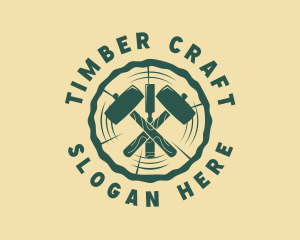 Woodcraft - Chisel Mallet Woodworking logo design