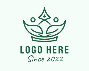 Queen - Royal Leaf Crown logo design