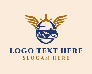 Transportation - Luxury Car Wings Letter O logo design
