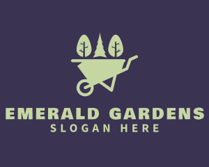 Green Trees Wheelbarrow logo design